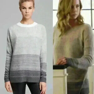 Vince Grey Ombre Cashmere Pullover Sweater